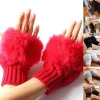 gants sans doigts pour femmes, peluche mignonne, chaud, doux, confortable, court, coupe vent d'hiver, résistant au froid, costume, cadeau de fête pour dames