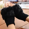 gants sans doigts pour femmes, peluche mignonne, chaud, doux, confortable, court, coupe vent d'hiver, résistant au froid, costume, cadeau de fête pour dames