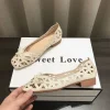 bout carré bouche peu profonde chaussures plates femme noeud papillon découpes chaussures pour 2025 nouvel été sans lacet ballerines femmes broderie mocassins