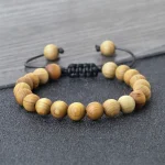 Bracelet de perles en bois de santal naturel, ethnique tibétain, bouddha, méditation, élastique et réglable, prière, bijoux cadeau pour hommes et femmes