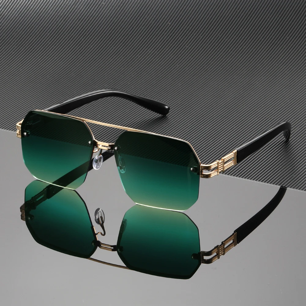 Lunettes de soleil unisexes élégantes à monture métallique, style minimaliste moderne, idéales pour les looks urbains et de rue, 1 pièce