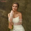 topqueen vm16 gants de mariée élégants en perles 1 paire de gants de mariage longueur du coude accessoires de mariage femmes gants de bricolage de mariée