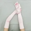 gants de cérémonie étendus, en satin extensible, rétro, pour fête, cosplay, pour dames, à la mode, pour mariage