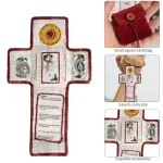 .Minéger argent croix poche sanctuaire bénédictions spirituelles Mini couette de prière chanceux décoratif tapis de prière cadeaux