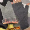 gants confortables et chauds pour femmes en automne et en hiver, gants ouverts demi doigt en velours pour l'hiver