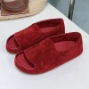 Pantoufles plates d&rsquo;été en daim pour femmes, chaussures décontractées à fond épais, sandales polyvalentes à bout ouvert, chaussures de plage pour vacances en plein air, mocassins paresseux