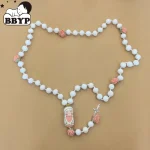 Chapelet fait à la main prière vierge marie avec fleur au crochet et poupées croisées cadeau utile pour personne religieuse cadeau de noël