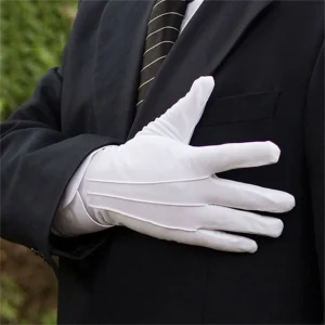 Gants en coton blanc pour hommes, uniforme de smoking formel, garde d&rsquo;honneur, Costume de cérémonie de défilé, pièce de monnaie Cosplay, gant de majordome