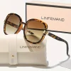 linfemand lunettes de soleil ovales surdimensionnées pour femmes, style élégant et intellectuel, cadeau de vacances préféré pour fête amusante