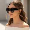 lunettes de soleil carrées à la mode, design classique simple, polyvalentes pour plusieurs scénarios