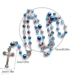 367a Mary Rosary Prayer Collier avec des bijoux religieux place pour les religieux croisés