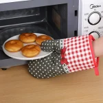 Gants Anti-haute température imprimés en coton, gants de cuisson Anti-brûlure pour micro-ondes, gants d&rsquo;isolation thermique pour four de cuisine
