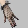gants courts élégants en dentelle pour femmes, mitaines de conduite, longueur du poignet, filet de poisson transparent, blanc, sexy, rh, fête, dames, mariée, nouveau