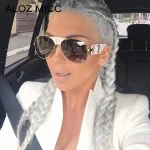 Steampunk surdimensionné hommes classique noir lunettes de soleil pour femmes marque de luxe lunettes de soleil homme nuances lunettes Oculos UV400 Femin