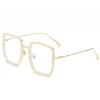 lunettes de soleil carrées surdimensionnées, nuances de style de rue tendance, monture complète, uv400 anti uv, lentilles hd antireflet, unisexe pour les tenues d'extérieur