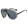 lunettes de soleil pilote surdimensionnées pour femmes, design de marque de luxe, vintage, grande monture, une pièce, diamant cristal, nuances pour femmes