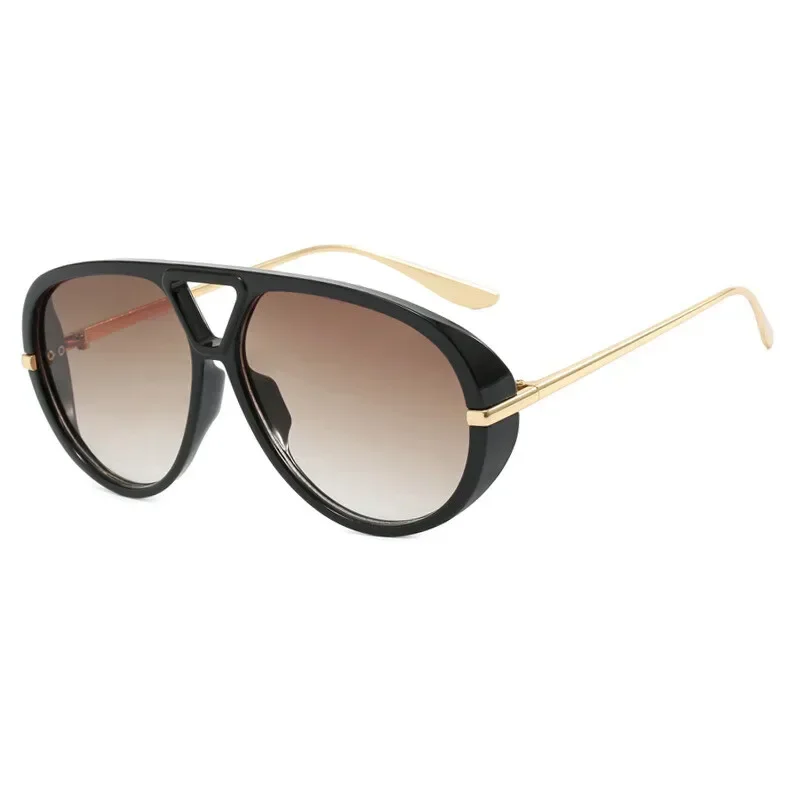Lunettes de soleil surdimensionnées pour femmes, verres jaunes de grande taille, lunettes de soleil de luxe de styliste, Protection UV