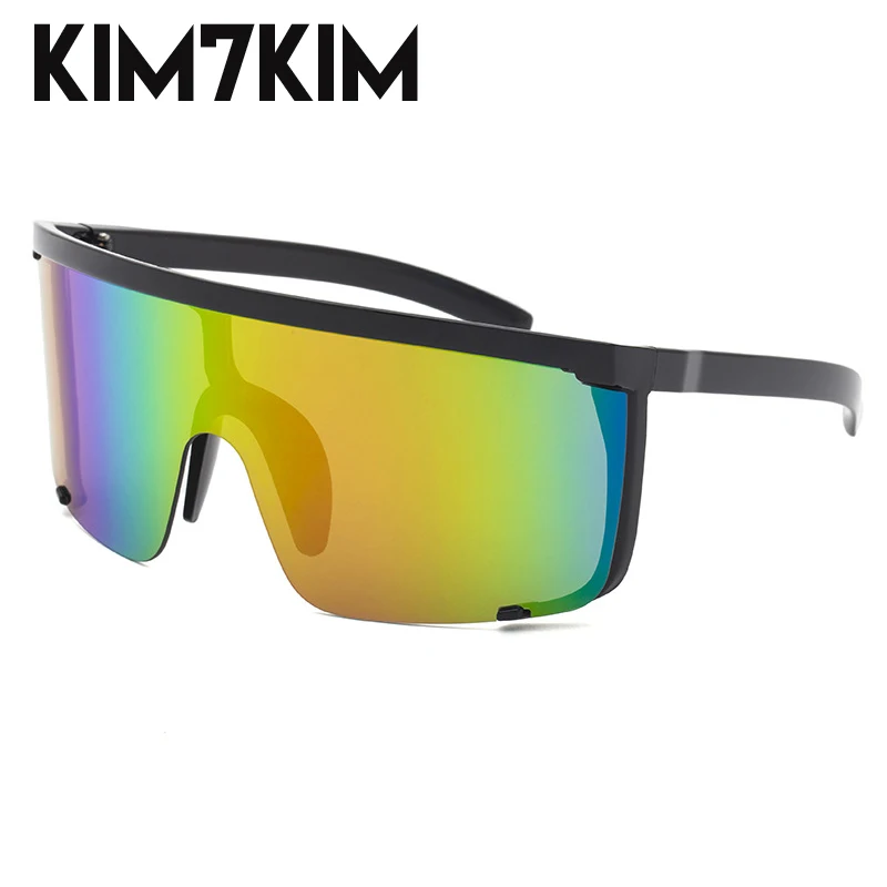 Lunettes De soleil De sport surdimensionnées hommes femmes 2025 mode une pièce lunettes De soleil mâle Vintage coupe-vent Rectangle lunettes De soleil Gafas De Sol