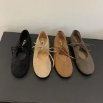 Mode peu profonde femmes ballerines chaussures de danse décontracté femme chaussures souples nœud papillon chaussures plates pour femme sans lacet chaussures 2025 nouveau