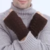 gants d'hiver chauffe mains pour femmes, mitaine en fausse laine tricotée, à la mode, chauds, sans doigts, nouvelle collection