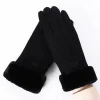 gants d'hiver en peluche épaisse pour femmes, en daim chaud, à la mode, pour l'extérieur, pour écran tactile, pour la conduite, le sport, le cyclisme