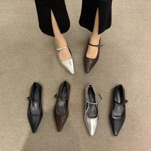Chaussures Plates à Talons Bas et à Fond Jolie tu pour Femme, Bottines à Essence Mary, Grande Taille 42 43 44, Nouvelle Collection Printemps Automne 2025 Chaussures Plates à Talons Bas et à Fond Jolie tu pour Femme, Bottines à Essence Mary, Grande Taille 42 43 44, Nouvelle Collection Printemps Automne 2025