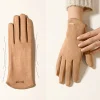 gants d'hiver pour femmes, gants en cuir suédé pour écran tactile avec doublure polaire chaude, cadeaux