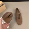 2025 printemps nouvelle marque femmes chaussures plates bout rond peu profond sans lacet dames chaussures de ballet décontractées en cuir souple eelgant chaussures habillées