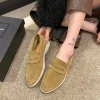 chaussures de marche décontractées en daim pour femmes, mocassins paresseux à enfiler, mules confortables, chaussures de conduite, extérieur, mode, nouveau, 2024