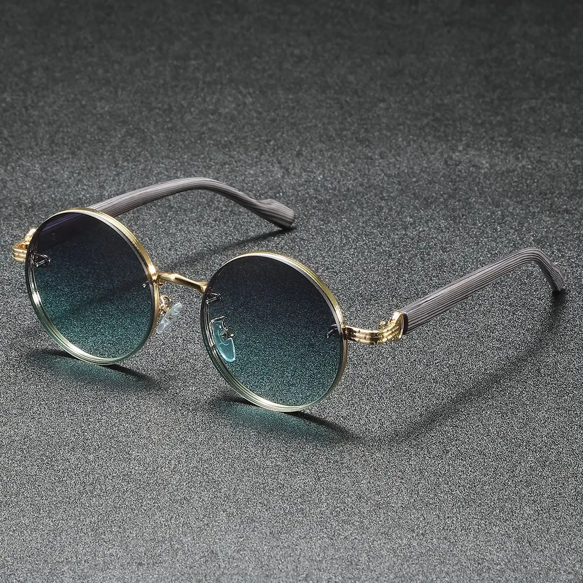 Lunettes de soleil rondes classiques Vintage 2025, nouvelle mode dégradée, nuances extérieures, marque de luxe tendance, lunettes de soleil à jante en métal de styliste