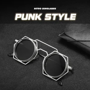 Steampunk lunettes de soleil rondes femmes hommes gothique cadre en métal conduite lunettes de soleil femme élégant lunettes UV400 nuances lunettes Oculos