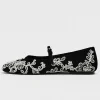 ballerines de marque élégantes avec broderie de fleurs pour femmes, chaussures plates décontractées avec boucle à bande étroite, légères et confortables, mary jane