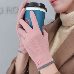 Gants en molleton pour femmes, mode automne hiver, chaud, élastique, écran tactile, coupe-vent, cyclisme, affaires, gants en velours