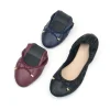 chaussures de ballet en pu à bouche peu profonde pour femmes, ballerines légères à nœud papillon, fil pliable, rouleaux de poulet, chaussures de danse