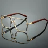 kammpt mode rétro carré métal nuances femmes marque originale conception conduite lunettes de soleil nouveau double pont pilote lunettes de soleil