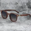lunettes de soleil rétro en bois pour hommes et femmes, lunettes de soleil polarisées mars, lunettes de protection uv, cyclisme, extérieur, photographie de rue