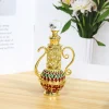 pot à vin de style moyen orient de 12ml, tube en verre plaqué or, huile essentielle de parfum, bouteilles de parfum séparées