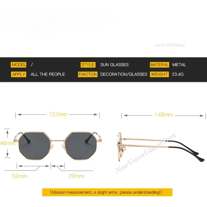 Lunettes De soleil pour femmes lunettes De soleil en métal polygone cadre Vintage hommes marque De luxe Design lunettes De soleil femmes miroir Gafas De Sol Uv400