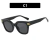 lunettes de soleil carrées surdimensionnées chics, grande monture haut de gamme, protection uv pour femmes, design tendance et élégant pour l'été