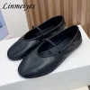 Ballerines plates en cuir véritable pour femmes, mocassins ronds, nœud papillon, confort, loisirs, chaussures de marche, offres spéciales Ballerines plates en cuir véritable pour femmes, mocassins ronds, nœud papillon, confort, loisirs, chaussures de marche, offres spéciales