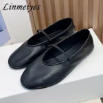 Ballerines plates en cuir véritable pour femmes, mocassins ronds, nœud papillon, confort, loisirs, chaussures de marche, offres spéciales