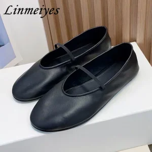 Ballerines plates en cuir véritable pour femmes, mocassins ronds, nœud papillon, confort, loisirs, chaussures de marche, offres spéciales Ballerines plates en cuir véritable pour femmes, mocassins ronds, nœud papillon, confort, loisirs, chaussures de marche, offres spéciales