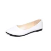 comemore ballerines blanches en cuir verni pour femmes, chaussures plates à enfiler pour documents bonbons, escarpins de travail pour dames, 2022