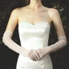 gants de mariée longs en perles, élégants, pour fête de mariage, en tulle, accessoires de mariage