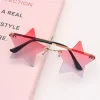 chic étoiles design rose nuances femmes sans monture dégradé tendances décor lunettes de soleil nouvelle marque ins vacances plage fête uv400 lunettes