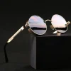 Lunettes de soleil Steampunk classiques pour hommes et femmes, lunettes de soleil rétro rondes à monture métallique