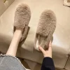 noir downy sans lacet mocassins femmes chaud hiver plat moelleux chaussures semelle souple beige fourrure mocassins maman grand mère fourrure ballerines