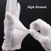 gants de travail en coton blanc, 1 à 30 paires, film de manipulation des mains sèches, gants de spa, gants de cérémonie à haute élasticité, outils de nettoyage ménager