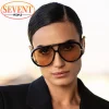lunettes de soleil pilote punk ovales surdimensionnées pour femmes, grande marque de luxe, monture métallique vintage, lunettes de soleil pour dames, bouclier uv400, 2025