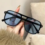 1 pièce de lunettes de soleil carrées simples à Double faisceau pour femmes, unisexe est un incontournable, adaptées à une variété d&rsquo;occasions